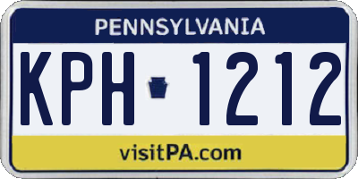 PA license plate KPH1212
