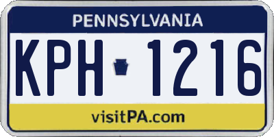 PA license plate KPH1216