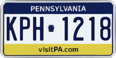 PA license plate KPH1218