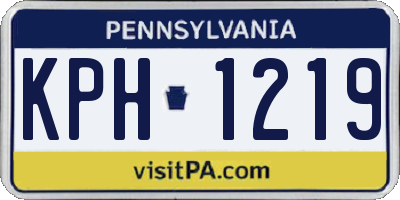 PA license plate KPH1219