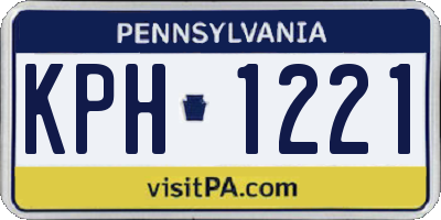 PA license plate KPH1221
