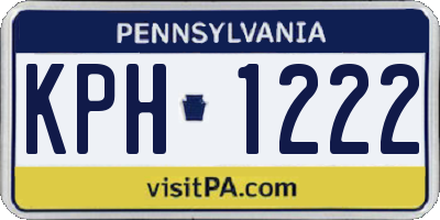 PA license plate KPH1222