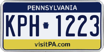 PA license plate KPH1223