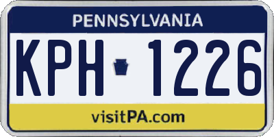 PA license plate KPH1226
