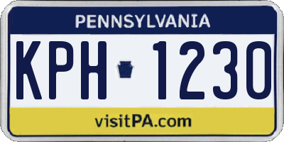 PA license plate KPH1230