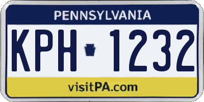 PA license plate KPH1232