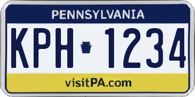 PA license plate KPH1234