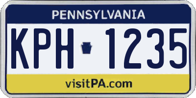 PA license plate KPH1235
