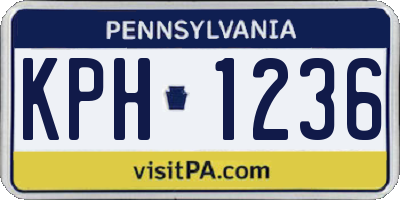 PA license plate KPH1236