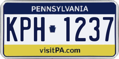 PA license plate KPH1237