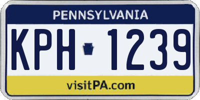 PA license plate KPH1239