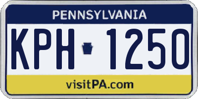PA license plate KPH1250