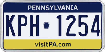 PA license plate KPH1254