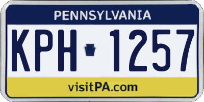 PA license plate KPH1257