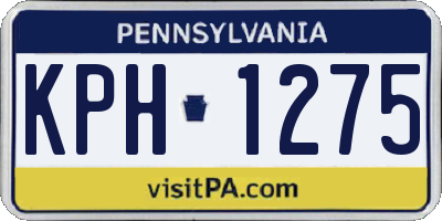 PA license plate KPH1275
