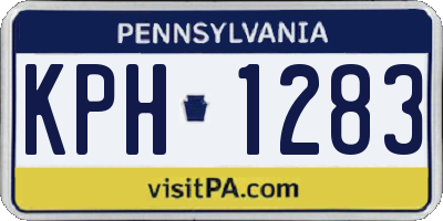 PA license plate KPH1283