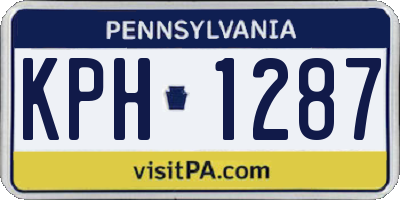 PA license plate KPH1287
