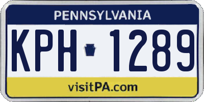 PA license plate KPH1289