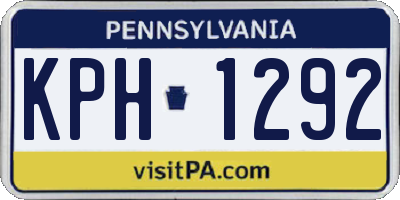 PA license plate KPH1292