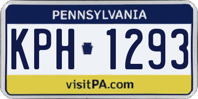 PA license plate KPH1293