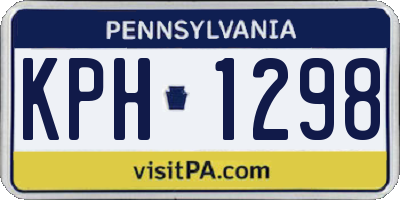 PA license plate KPH1298