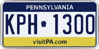 PA license plate KPH1300