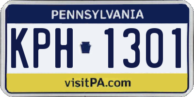PA license plate KPH1301