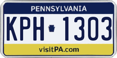 PA license plate KPH1303