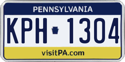 PA license plate KPH1304