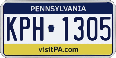 PA license plate KPH1305