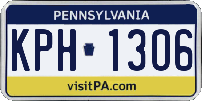 PA license plate KPH1306
