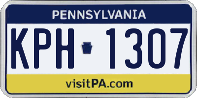 PA license plate KPH1307