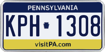 PA license plate KPH1308