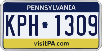 PA license plate KPH1309
