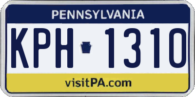 PA license plate KPH1310