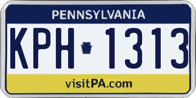 PA license plate KPH1313