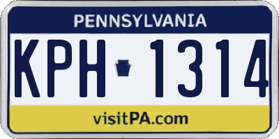 PA license plate KPH1314