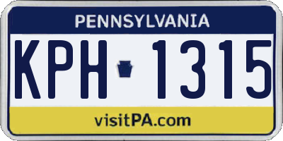 PA license plate KPH1315