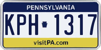 PA license plate KPH1317