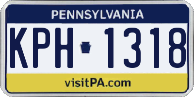 PA license plate KPH1318