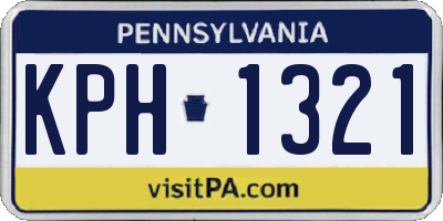 PA license plate KPH1321