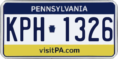 PA license plate KPH1326