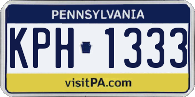PA license plate KPH1333