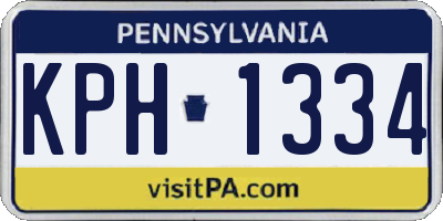 PA license plate KPH1334