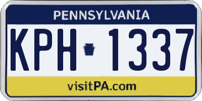 PA license plate KPH1337