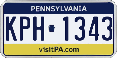 PA license plate KPH1343