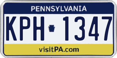 PA license plate KPH1347