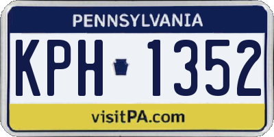 PA license plate KPH1352