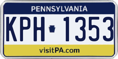 PA license plate KPH1353