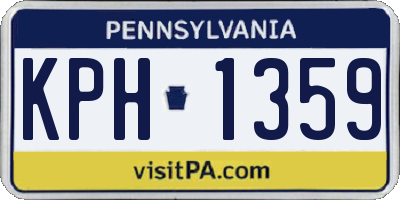 PA license plate KPH1359